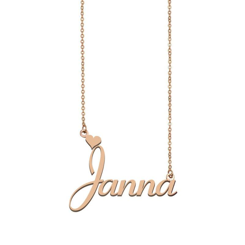 Janna Name Necklace Personalized Custom Nameplate Choke for Women Girls Best Friends Birthday Wedding Christmas Mother Days Gift