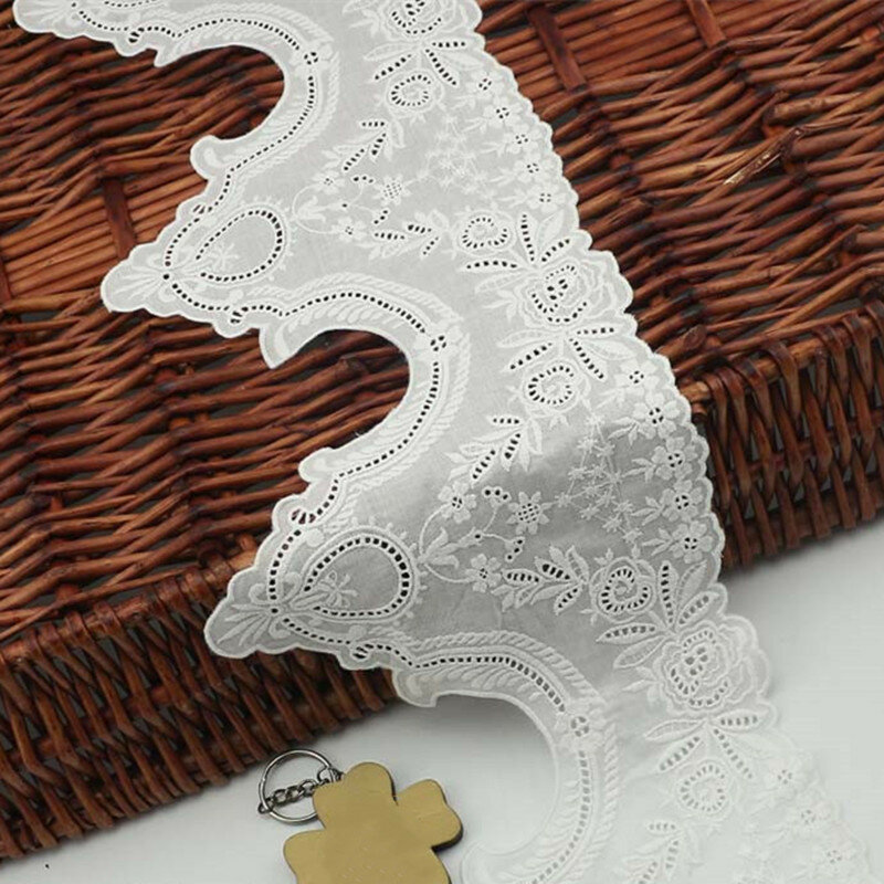 HOT Cotton Cloth Embroidered Hollow Lace Fabric DIY Clothes Leader Mouth Hem Children's Clothing Home Textile Sewing Decoration