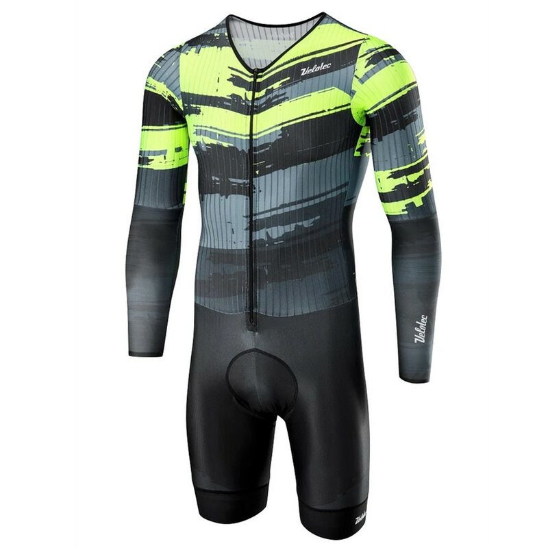 Triathlon ciclismo masculino verão 2021 equipe velotec novo longo mangas compridas collants equitação mtb correndo natação competição vestido terno