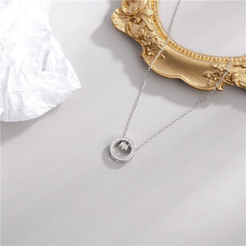 Sodrov ciondolo collana in argento Sterling 925 per donna collana rotonda in stile coreano creatività collana in argento 925 gioielli in argento