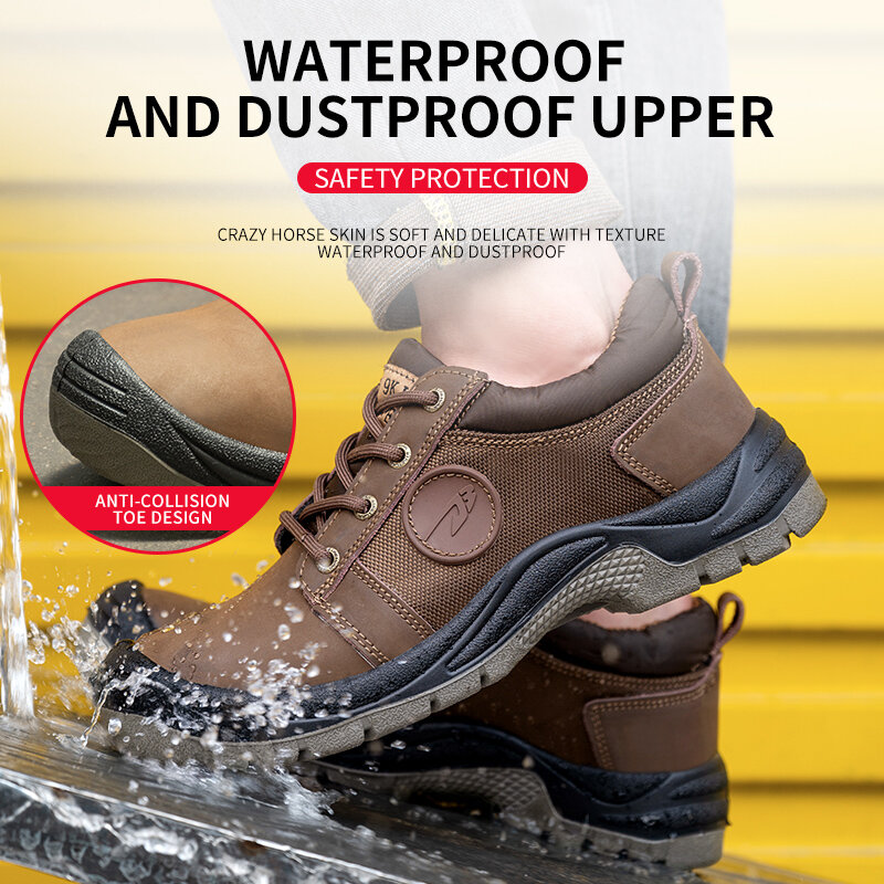 Safety Work Shoes for Men Boots Male Protector Steel Toe Boots Anti-Smashing Construction Safety Work Sneakers Warm