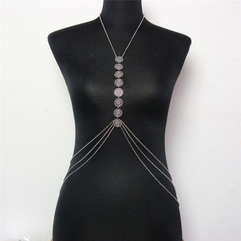 Sexy biquíni corpo colar 1 pçs novo boêmio retro simples jóias moda escultura