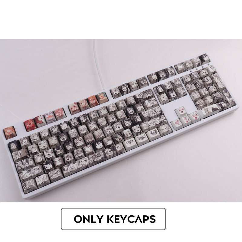 Клавиатура PBT Keycap108key с сублимационной печатью, OEM-профиль, японские аниме-клавиши для Cherry Mx Gateron, механическая клавиатура