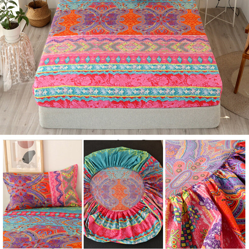 Roupa de cama rei tamanho em forma de coração padrão conjunto de folha para cama de casal sabanas colchão capa de roupa de cama
