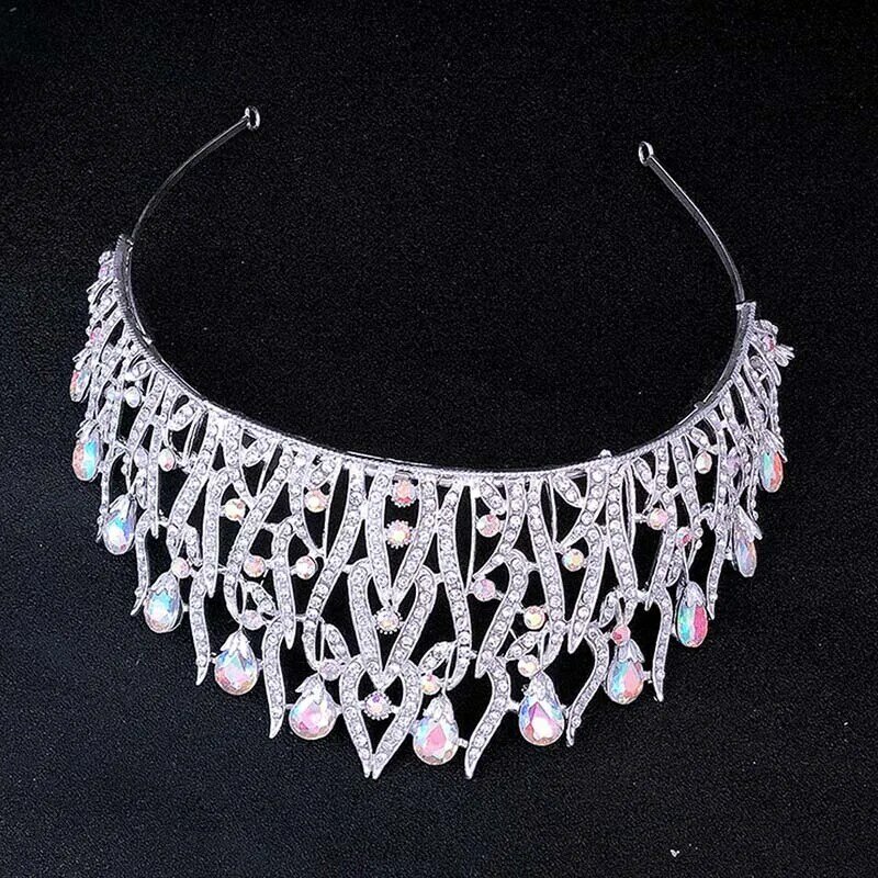 Gold/Silver Color Crystal Tiaras Rhinestone Crowns for Bride Noiva Wedding Hair Jewelry Royal Princess Diadem diadema mujer 2020