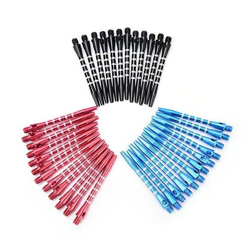 Ejes de dardos de aleación, eje de vástago de aluminio de 35mm, 3 colores negro + azul + rojo, 12 piezas para 1 lote de rosca 2BA