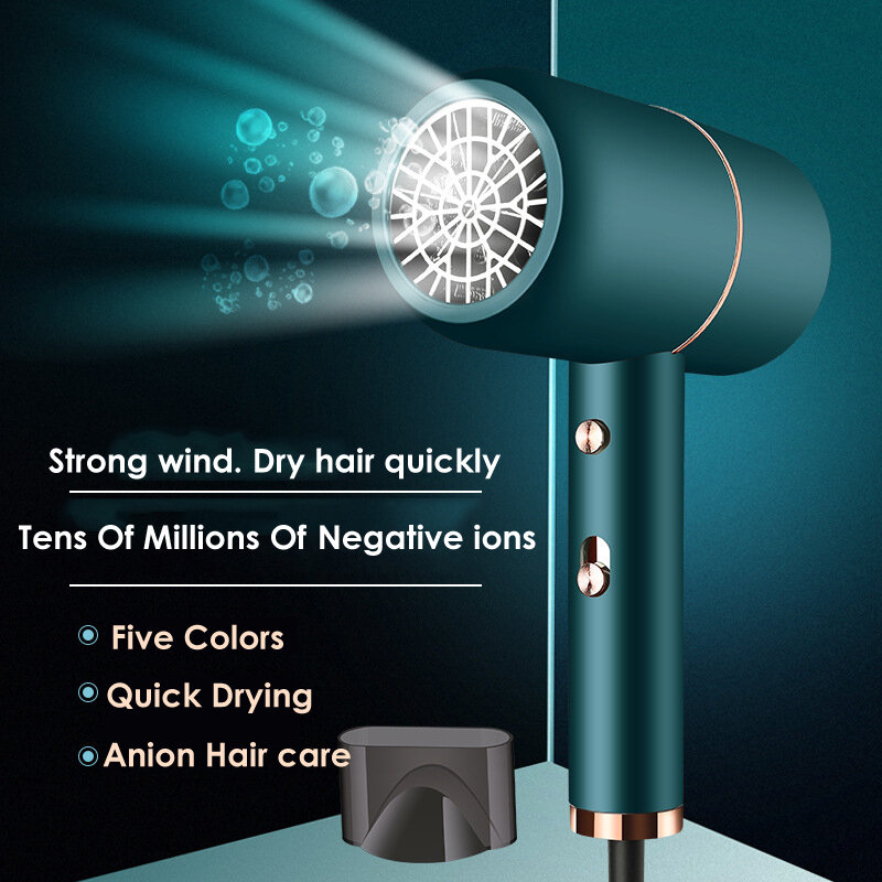 Original portátil ânion secador de cabelo nano água íon cuidados com o cabelo professinal secagem rápida 1600w viagem dobrável casa