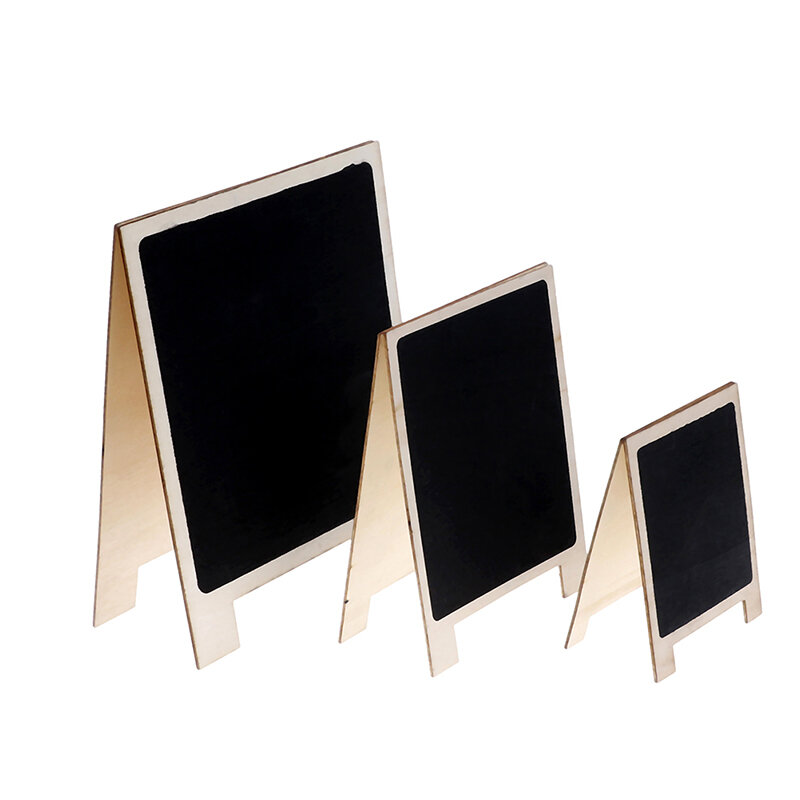 Desktop Writing Boards Wood Tabletop Chalkboard Double Sided Blackboard Message Board Stationery Office Supplies Size L