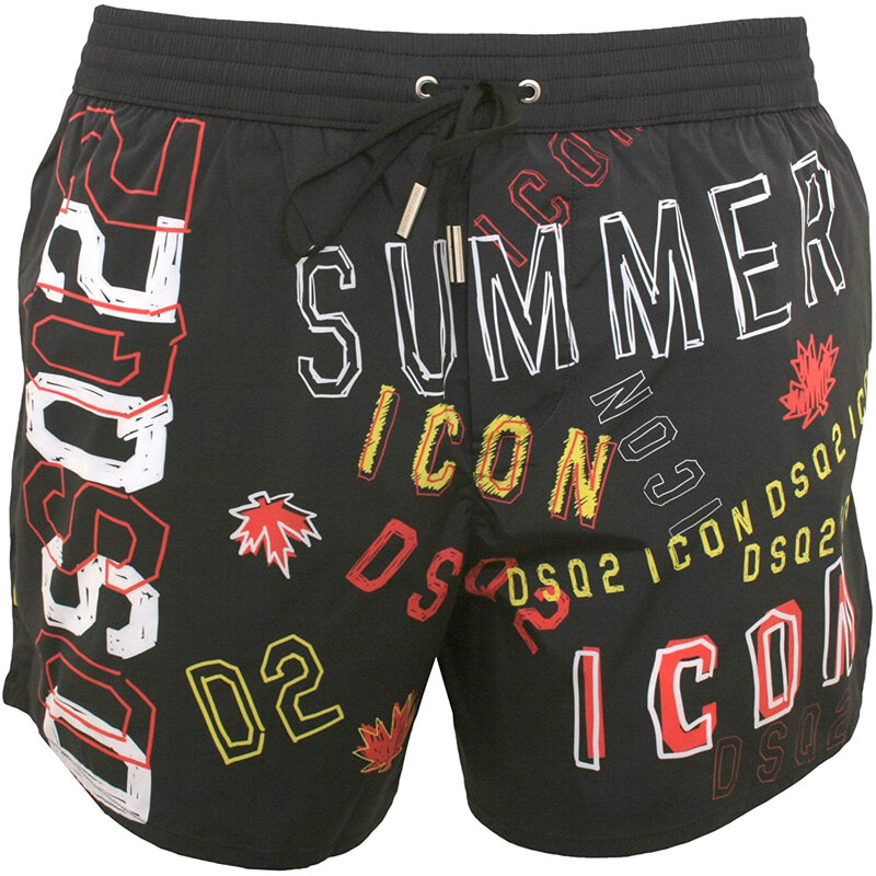 Dsq2 verão 2021 nova alta rua masculina venda quente 3d impressão de secagem rápida marca calças de praia esportes fitness praia natação shorts