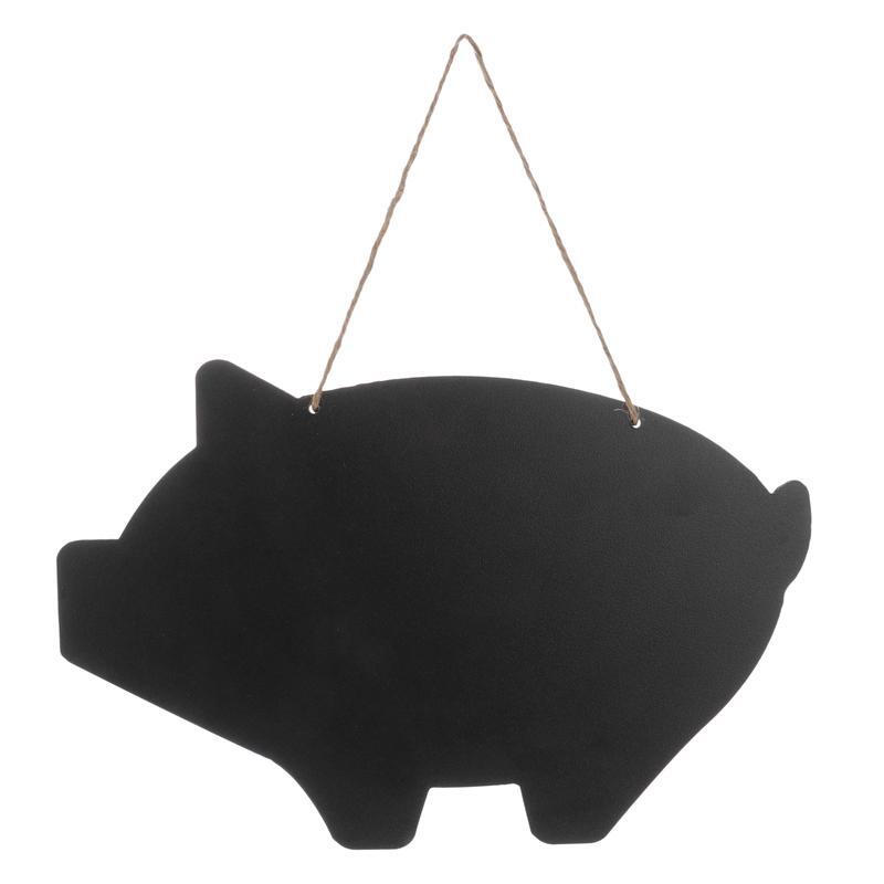 1pc forma de porco pendurado quadro negro criativo pendurado placa de mensagem placa em branco