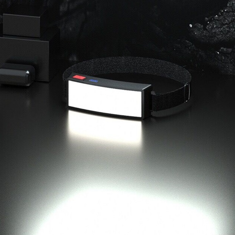 Налобный фонарь с COB матрицей, портативный миниатюрный светодиодный фонарь со встроенным аккумулятором, фонарь с USB-зарядкой, освещение для ...