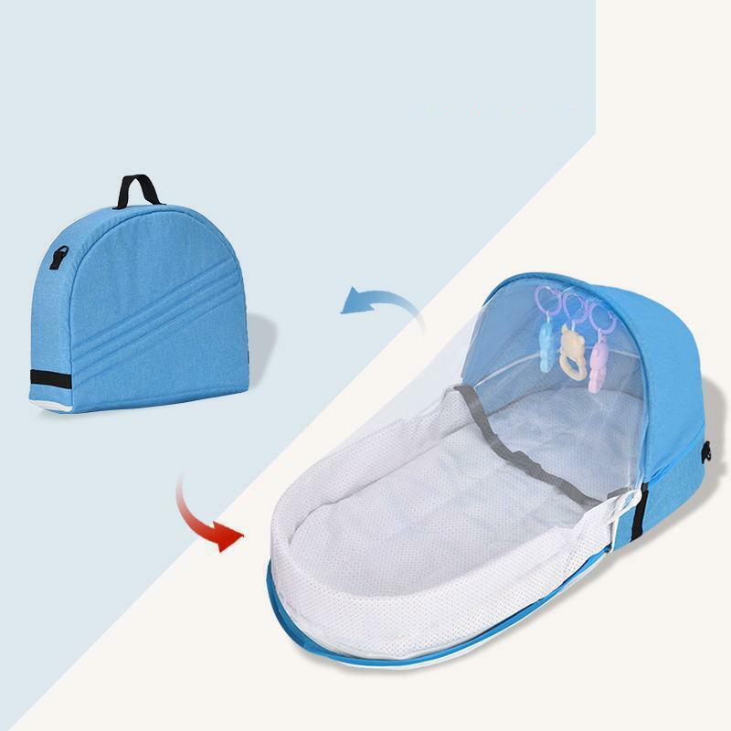 Cama de bebé portátil multifunción para dormir, nido de viaje para recién nacidos, protección solar portátil de viaje, mosquitera