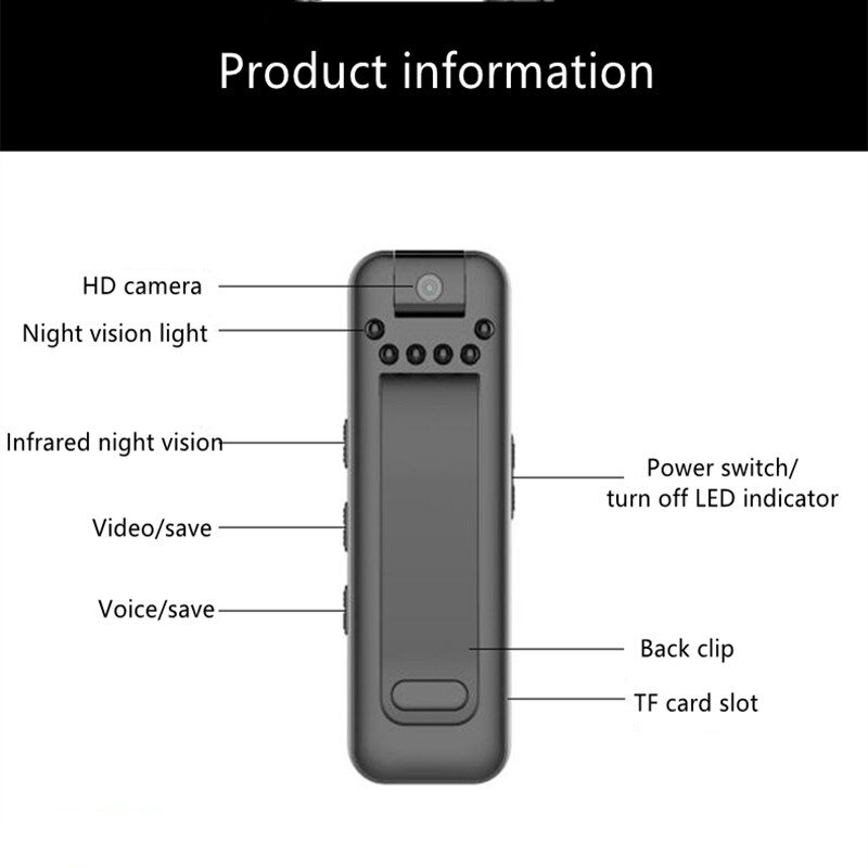 Mini Camera 1080P Full HD Video Recorder Micro Body Camcorder Night Vision Recording Smart Home Camera