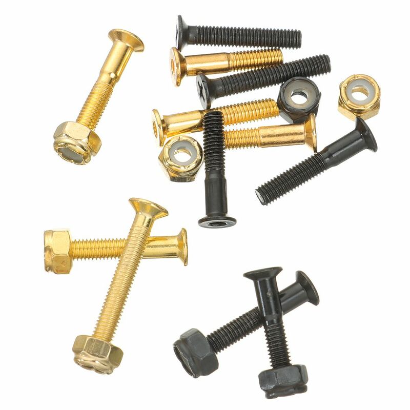 8 Sets High Quality M5 Accessories Black/Gold Skateboard Bolts Longboard Parts Hardwares Nuts Mounting Hardware Screws