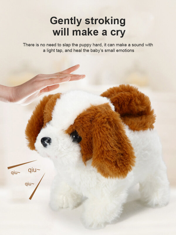 Simulazione di peluche realistica cane intelligente chiamato giocattolo di peluche a piedi Robot di peluche elettrico cane giocattolo per bambini cucciolo per ragazzi ragazze bambini