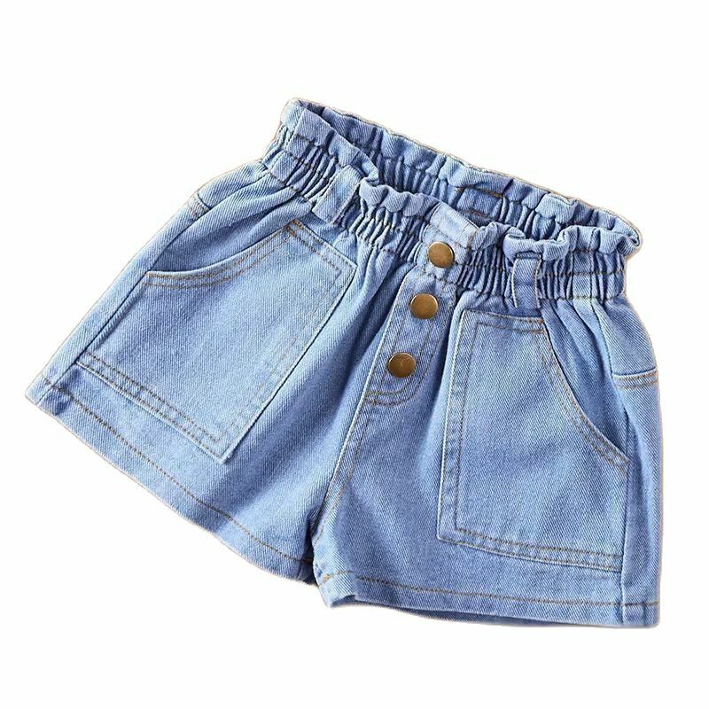 VIDMID-pantalones cortos vaqueros de algodón para niñas, jeans suaves finos, ropa informal para niños, P162