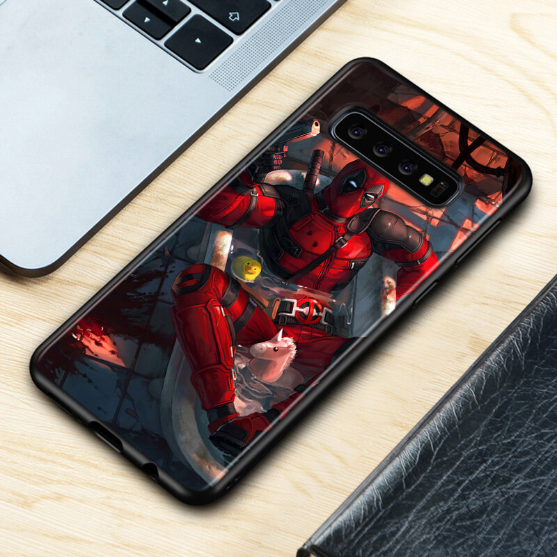 Coque de téléphone Marvel Deadpool, étui noir résistant aux chocs pour Samsung Galaxy S21 S20 FE Ultra Lite S10 5G S10E S9 S8 Plus