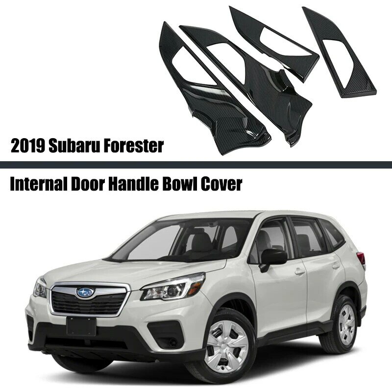 สำหรับ Subaru Forester 2019 2020คาร์บอนไฟเบอร์ภายในประตู Handle ชามฝาครอบสติกเกอร์ Trim กรอบภายในรถอุปกรณ์เสริม