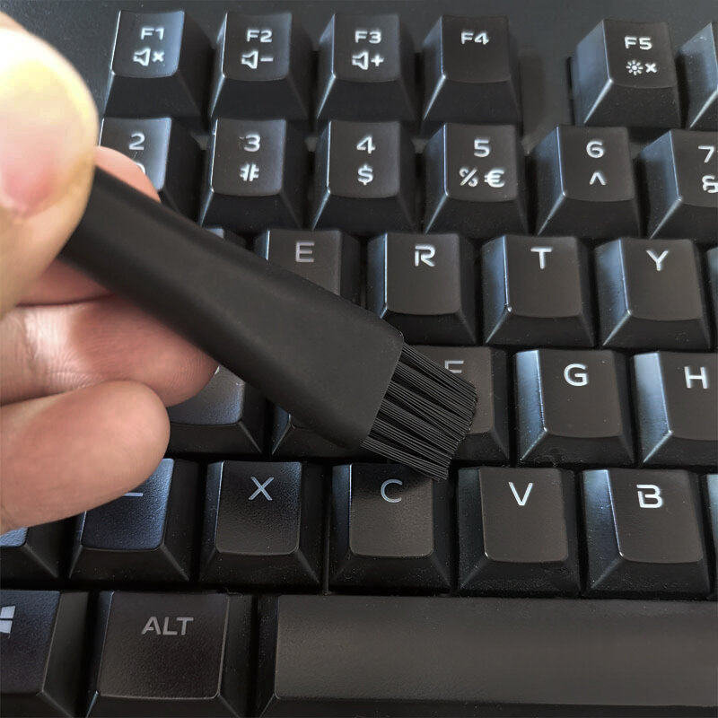 Venda quente 6 em 1 plástico pequeno punho portátil náilon anti escovas estáticas de limpeza teclado escovas kit preto acessórios limpeza