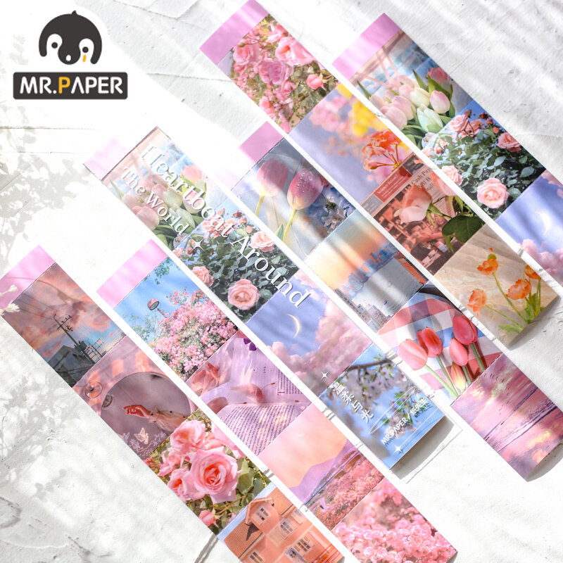 Mr. Papier 4 Ontwerp Alle Dingen Hart Serie Gestreepte Sticker Boek Creatieve Diy Decoratieve Collage Materiaal Sticker Boek