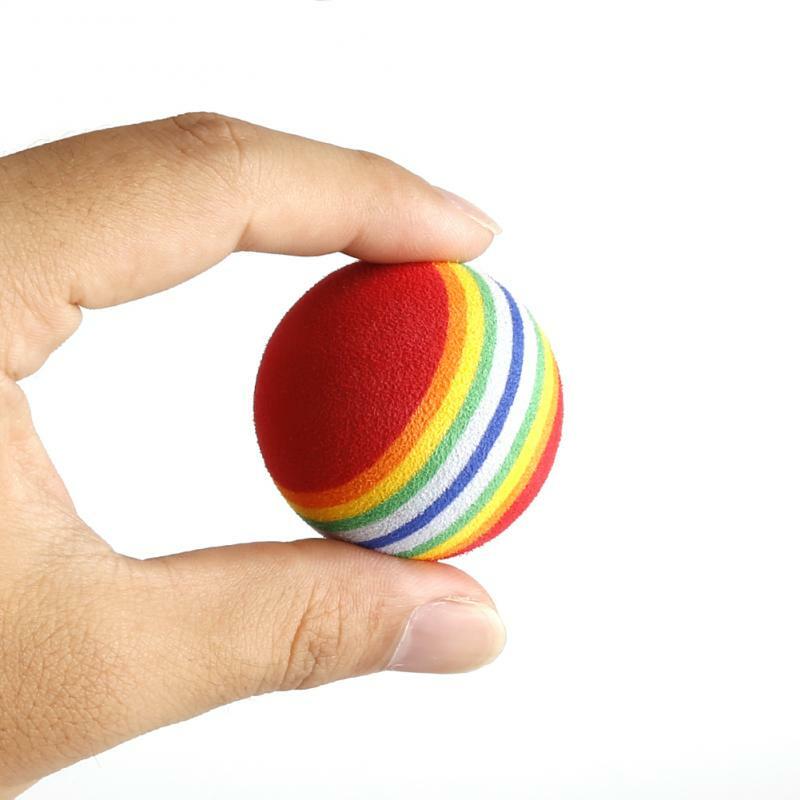 Pelota de espuma de 20 piezas a rayas del arco iris para practicar Golf, pelota de espuma de 38mm para practicar golf