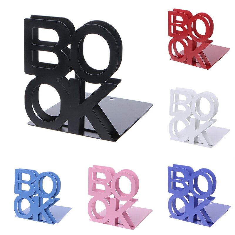 Alfabeto em forma de metal bookends suporte de ferro suportes de mesa para livros transporte da gota
