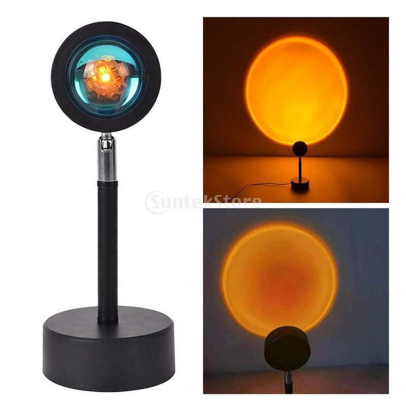 Sun Sunset Rainbow Projector Atmosphere Night Light Lamp USB Home Decoration Room Laser Cove Ceiling Space Hologram Starlight