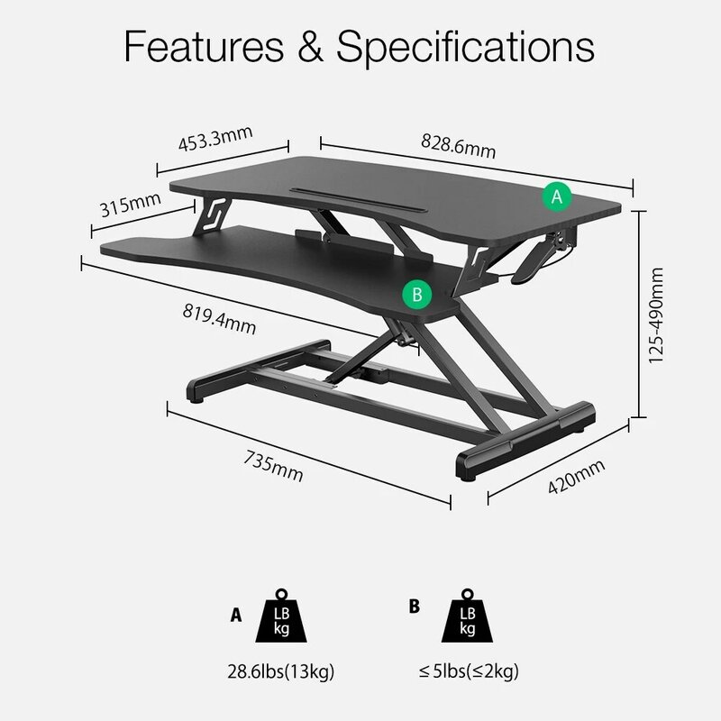 BlitzWolf Adjustable Lifting Laptop Table Folding Curved Design Two-tiers Pneumatic Lifting Table Stand Desk with Anti-slip Pad