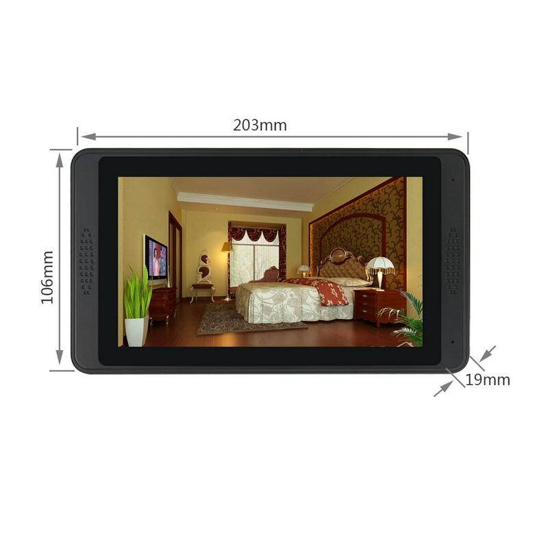 Campainha com vídeo de 7 polegadas wi-fi, interfone para casa com visão noturna e tela de toque, para foto remota, interfone com fio