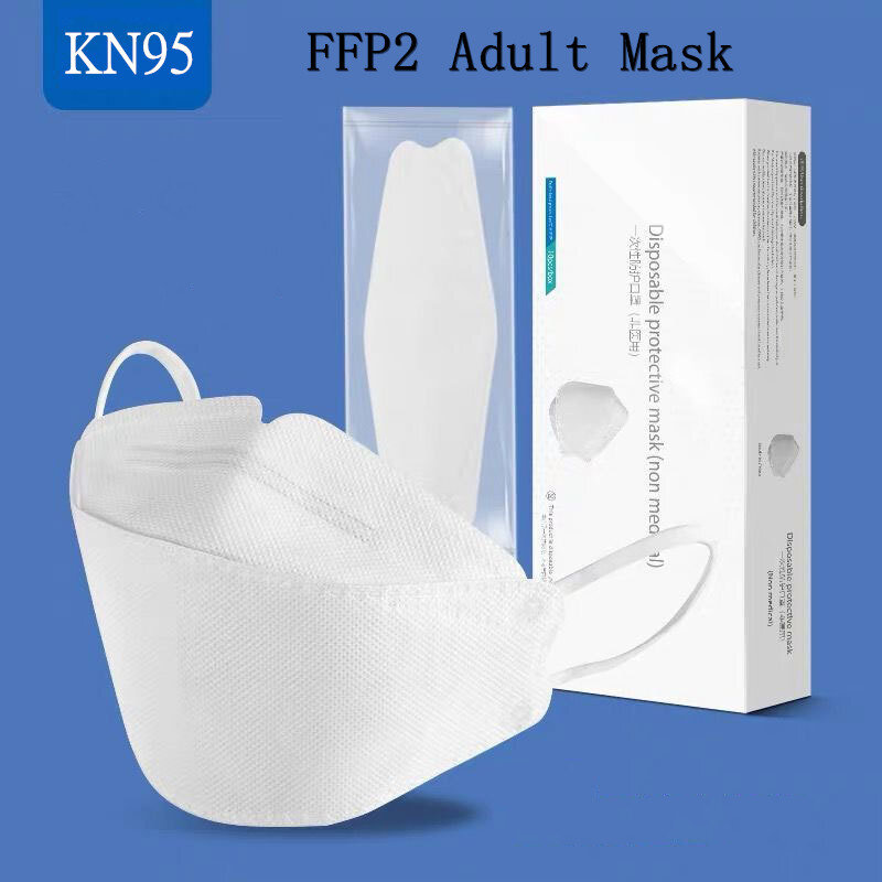 Маска для рыбы CE FFP2, 4-слойная респираторная маска FFP2 для взрослых, респиратор FPP2 с фильтром KN95, респиратор FFP2, независимая упаковка