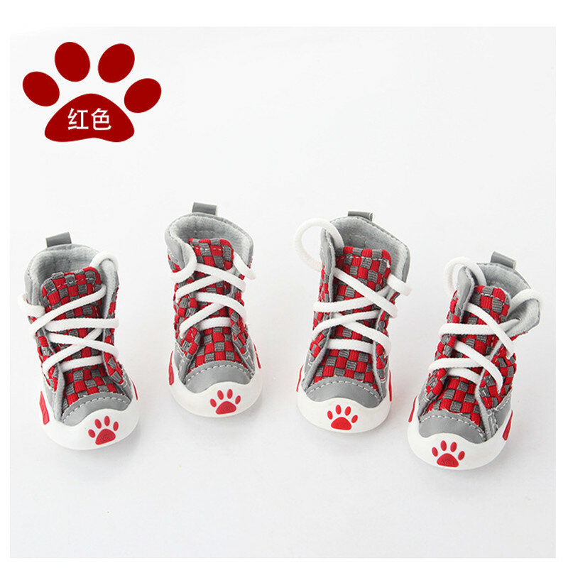 Sepatu Bot Salju Anti Selip Sepatu Hewan Peliharaan Anjing Musim Dingin 4 Buah untuk Anjing Kecil Kaus Kaki Sepatu Anak Anjing Kucing Tebal Sepatu Bot Hewan Peliharaan untuk Chihuahua Yorkshire