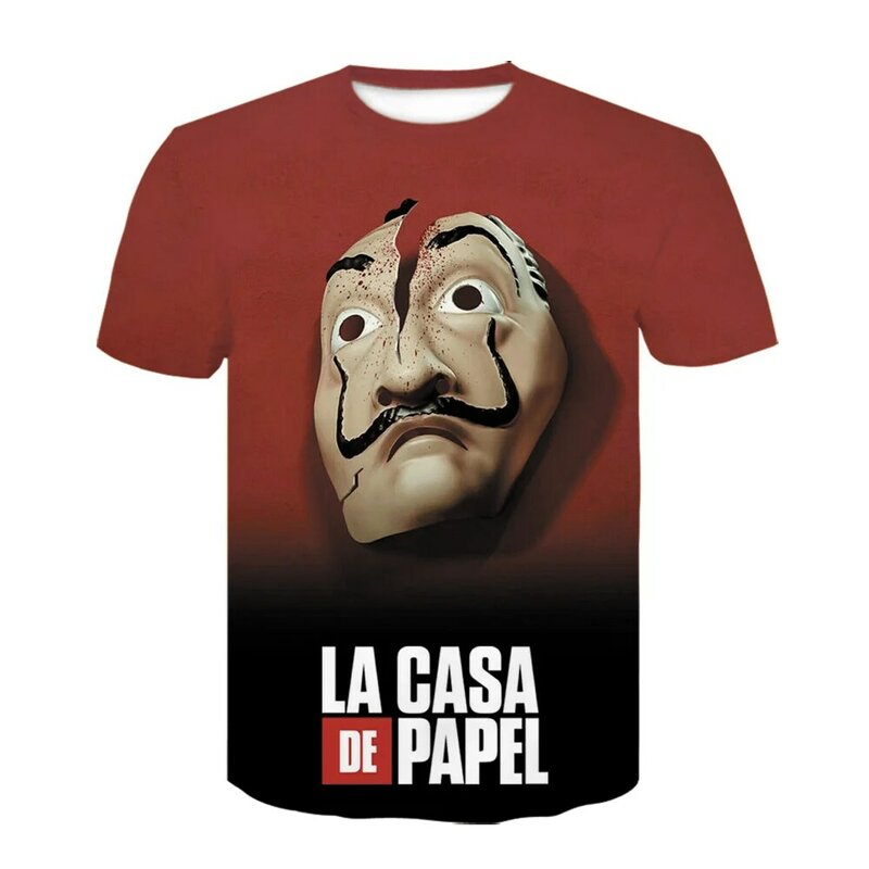 T-shirt homme femme, estival et humoristique, avec le film Money heit The House of Paper La Casa De Papel imprimé en 3D