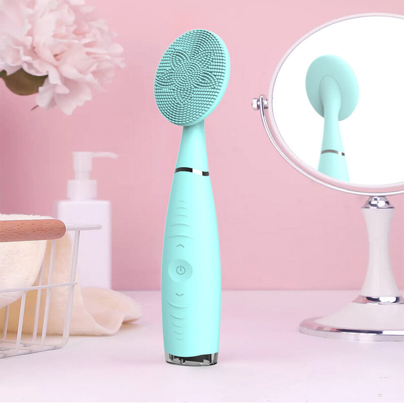 Anada Silicone Face Cleaning Brush Electric Facial Cleanser Exfoliating Blackhead Removal Soft Deep Cleaning Face Care Tool