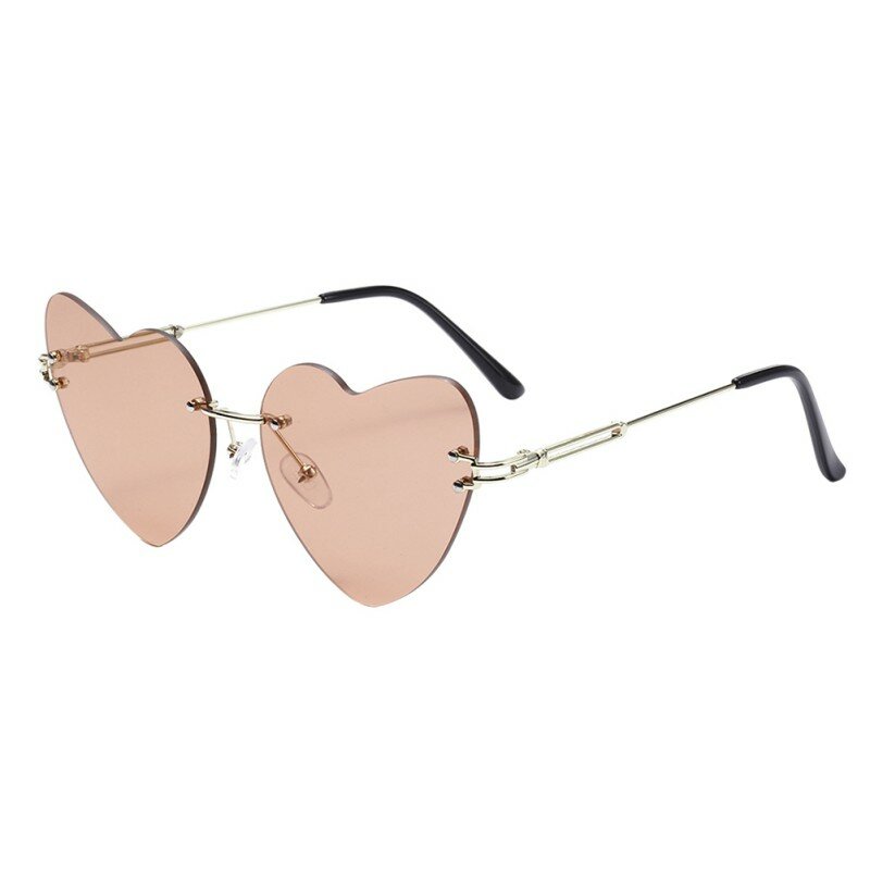 Gafas de sol con forma de corazón para mujer, anteojos de sol femeninos con diseño de ojo de gato, estilo Retro, Sexy, sin marco, 2020
