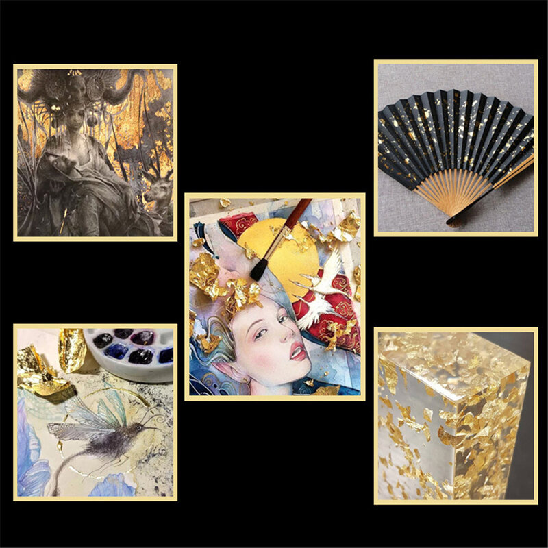 10g Foil Paper DIY Shiny Gold Leaf Flake Luxury Resin Art Decoration Handicrafts Gilding Decoration Jewelry Making Supplies