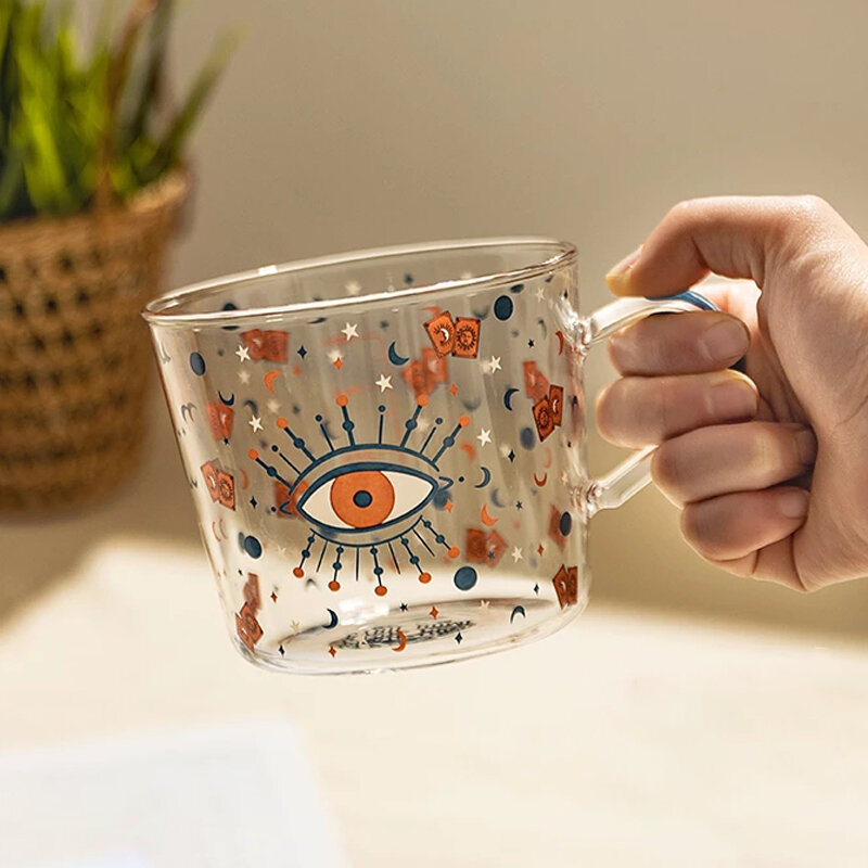 MDZF – tasse à café en verre 500ml, tasse à échelle créative, pour le petit déjeuner, le lait, pour les boissons
