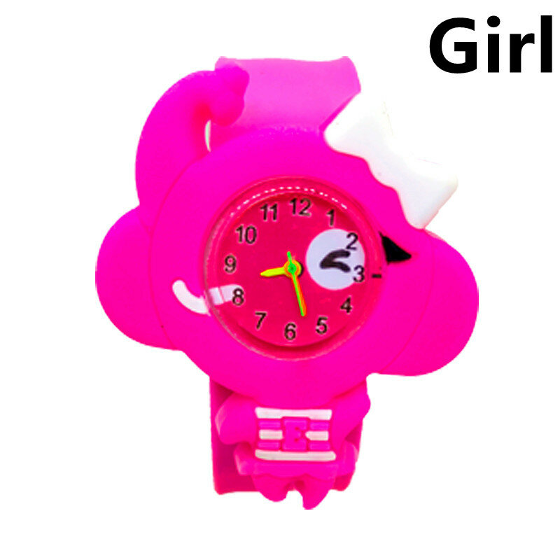 7 Kleuren En 2 Stijlen 3D Cartoon Olifant Baby Horloge Sport Quartz Jongen Meisje Kinderen Horloge Voor Kids Baby Gift leren Klok #3