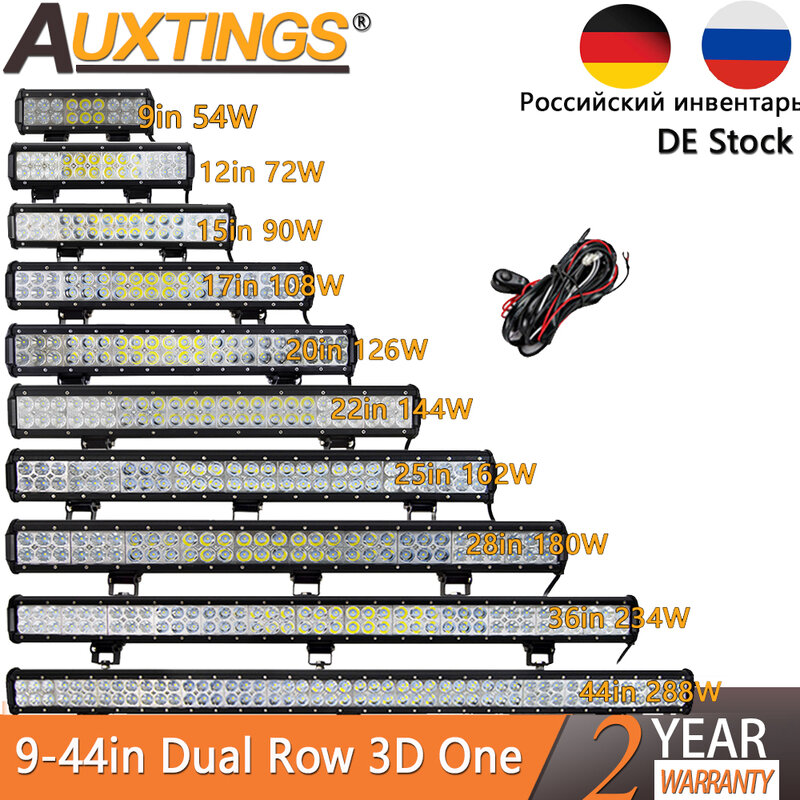 Auxtings 12 ''22'' 20Inch 12V 24V Offroad Led Light Bar Spot Flood Combo 20 ''126W Led Verlichting Voor Jeep Auto 4WD Truck Suv Atv