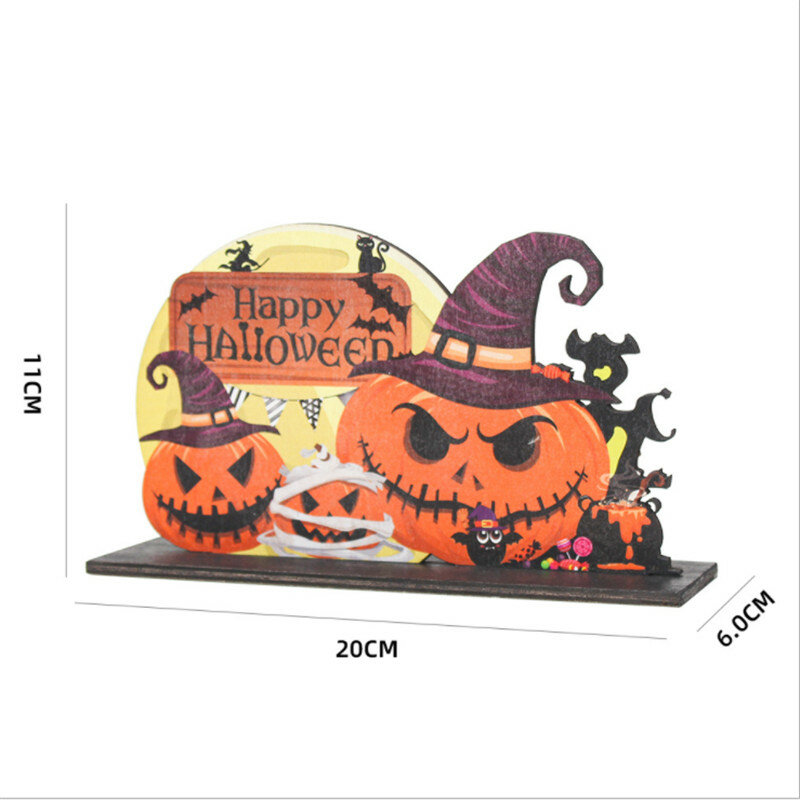 Ornements en bois de citrouille d'halloween, décorations de scène de Bar de fête d'halloween pour la maison, décorations de fête d'halloween, nouvelle collection 2021