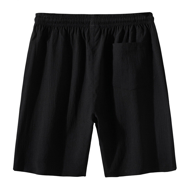 Plus Size Drawstring Short Pants Men Underwear Shorts Summer Breathable Thin Loose Beach Shorts Mens Knee-length Sleep Bottoms