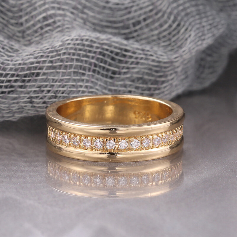 Vendita calda popolare galvanotecnica anello di diamanti atmosfera semplice coppia modelli selvaggio singolo prodotto gioielli all'ingrosso
