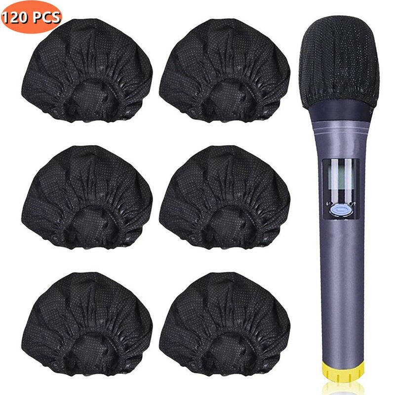 120 sztuk mikrofon pokrywa usuwania zapachu jednorazowe Mike pokrywa włóknina higieny Mike obejmuje dla KTV Karaoke akcesoria