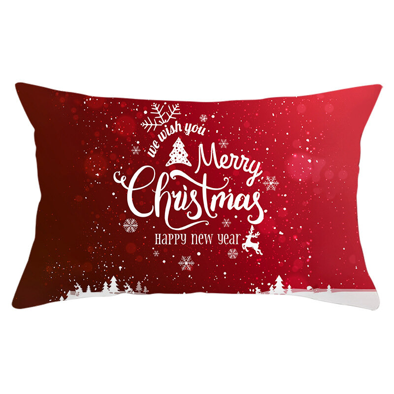 Capa de almofada de árvore de natal vermelha diy personalizado lance travesseiro casa decorativa impressão quadrada fronha sofá almofada 30*50cm