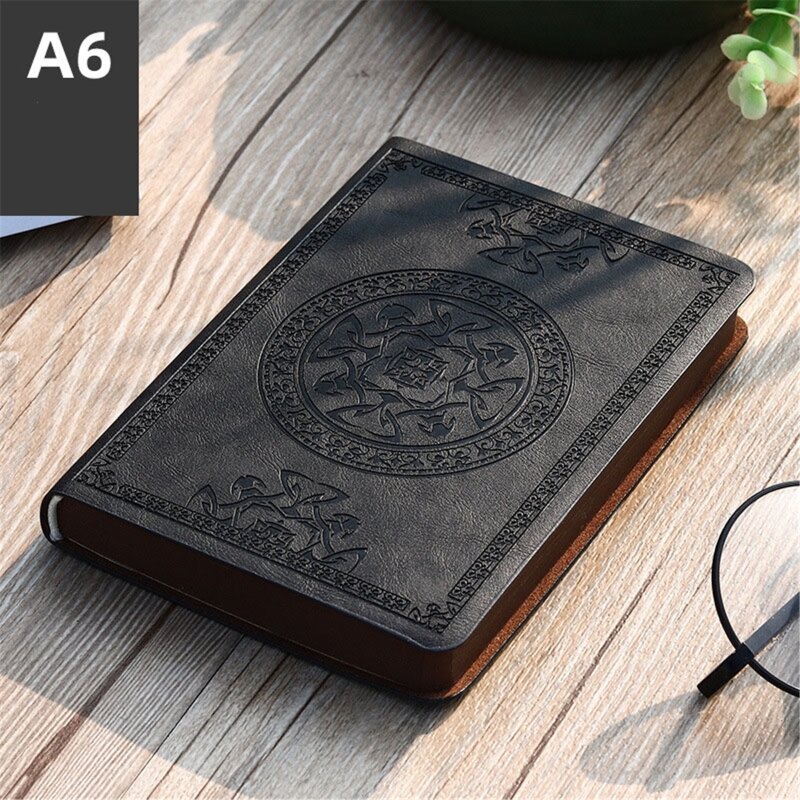Portable Vintage Pattern PU Leather Notebook Diary Notepad Stationery Gift Traveler Journal