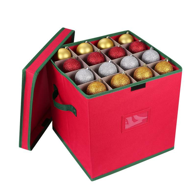 Bombki do przechowywania pudełko z pokrywką pojemnik do przechowywania utrzymuje 64 ozdoby świąteczne Organizer Natal Navidad 2020 (uwaga: tylko pudełko)