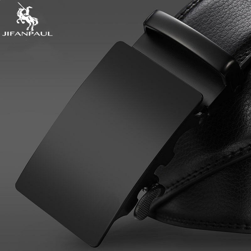 JIFANPAUL – ceinture automatique en cuir véritable pour homme, large, noir, marque de luxe, approvisionnement direct