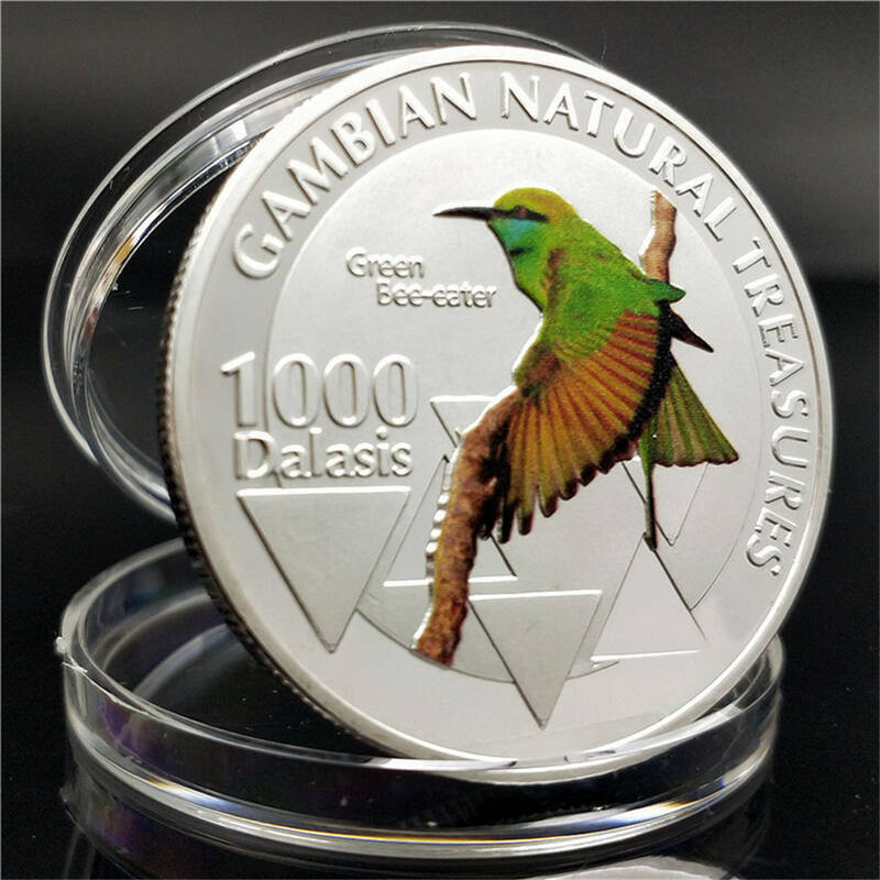 حيوان عملة الكونغو محظوظ الأخضر حلق النحل آكلي المحيط هدية تذكارية عملة ميدالية الفضة عملة الحرف المقتنيات