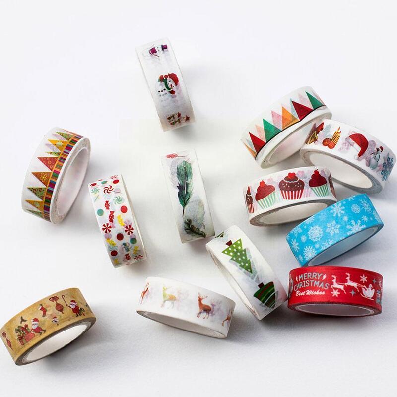 Kerst Serie Washi Tape Sneeuwvlok Rendier Strepen Kawaii Album Scrapbook Masking Decoratie Tape Sticker Sticker Stati F6M3