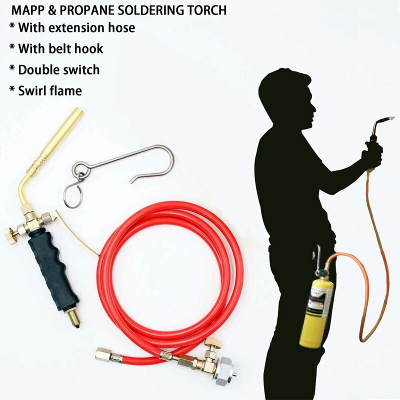 Brazing Welding Hose Torch MAPP Propane Soldering Torch with 1.6M Hose