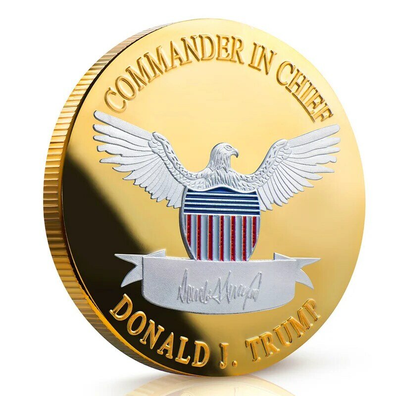 Moneda conmemorativa de águila chapada en oro y plata de Donald J, Trump del presidente de EE. UU.